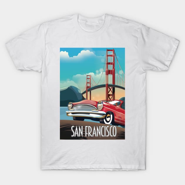 San Francisco Golden Sunset T-Shirt by nickemporium1